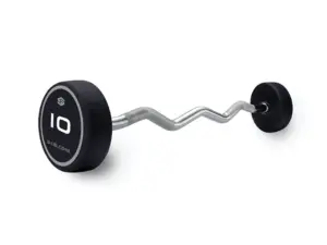 SOLID RUBBER FIXED EZ CURL BARBELL