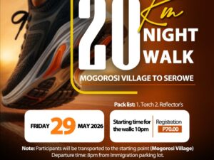 20km Night Walk Event Ticket – Mogorosi Village to Serowe