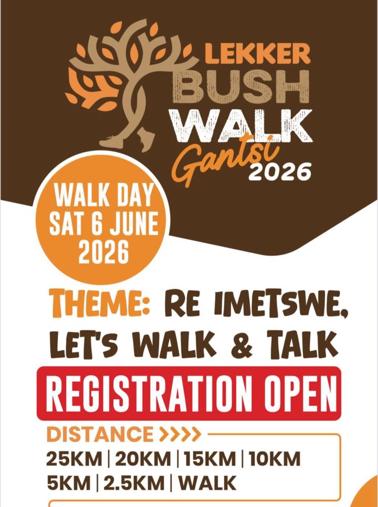 Lekker Bush Walk Gantsi 2026 official event poster