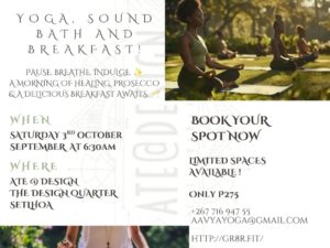 Yoga, Sound Bath & Breakfast Experience| Ate@Design