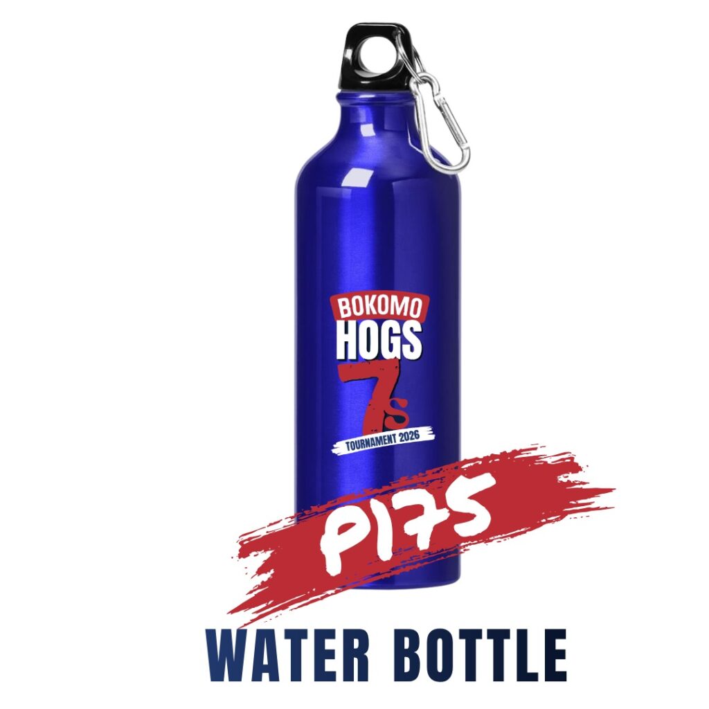 Bokomo Hogs 7s Tournament branded water bottle